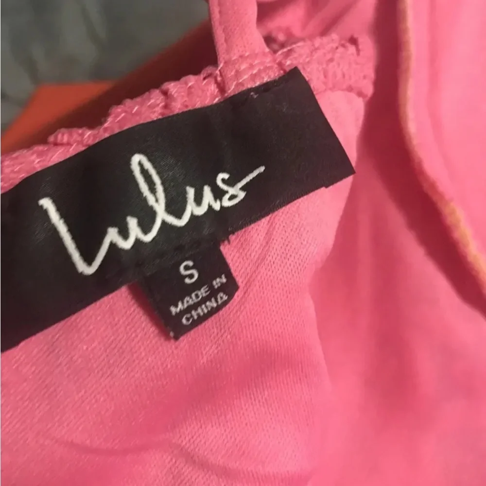 Lulus small crochet dress baby doll hot pink - Picture 4 of 4